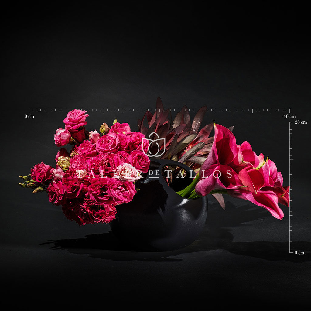 TRILOGÍA FUCSIA Y VINO – BASE 3 ORIFICIOS GRIS
